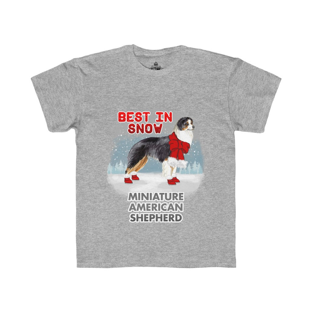 Miniature American Shepherd Best In Snow Kids Regular Fit Tee