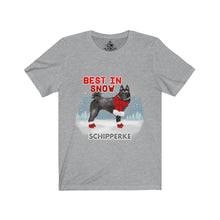 Load image into Gallery viewer, Schipperke Best In Snow Unisex Jersey Short Sleeve Tee