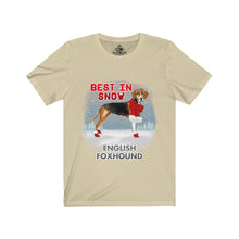 Load image into Gallery viewer, English Foxhound Best In Snow Unisex Jersey Short Sleeve Tee