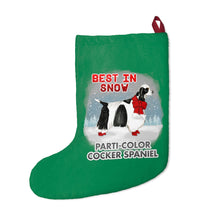 Load image into Gallery viewer, Parti-Color Cocker Spaniel Best In Snow Christmas Stockings