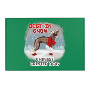 Chinese Crested Best In Snow Area Rug