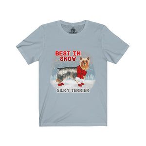 Silky Terrier Best In Snow Unisex Jersey Short Sleeve Tee