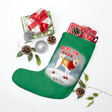 Load image into Gallery viewer, Akita Best In Snow Christmas Stockings