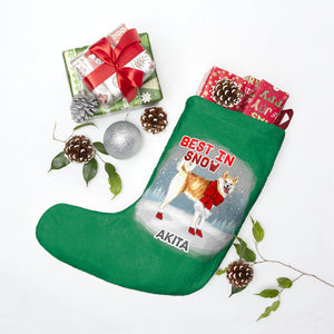 Akita Best In Snow Christmas Stockings
