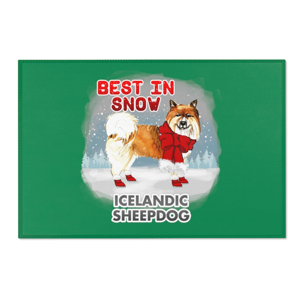 Icelandic Lowland Sheepdog Best In Snow Area Rug