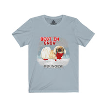 Load image into Gallery viewer, Pekingese Best In Snow Unisex Jersey Short Sleeve Tee
