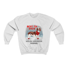 Load image into Gallery viewer, Welsh Springer Spaniel Best In Snow Heavy Blend™ Crewneck Sweatshirt