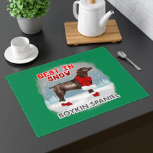 Load image into Gallery viewer, Boykin Spaniel Best In Snow Placemat