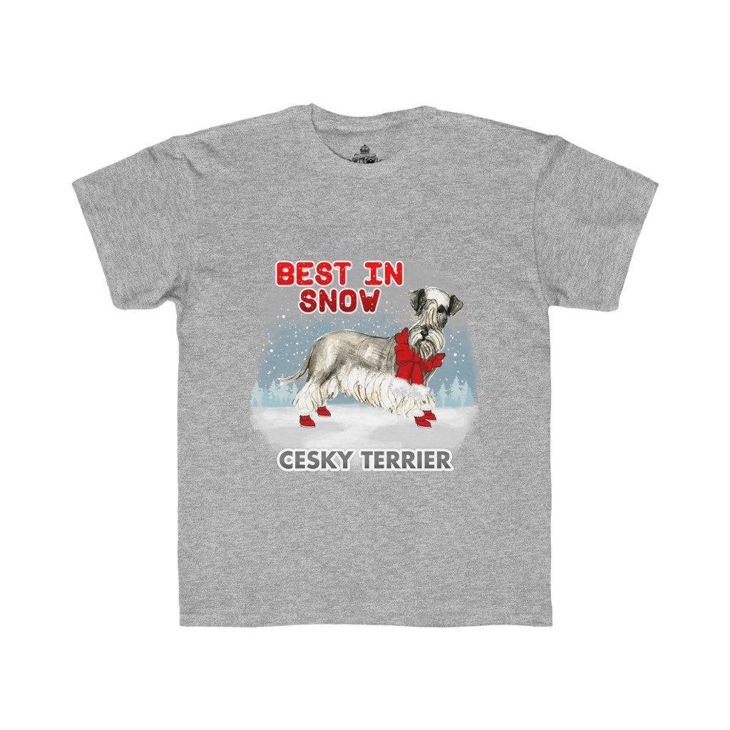 Cesky Terrier Best In Snow Kids Regular Fit Tee