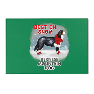 Bernese Mountain Dog Best In Snow Area Rug