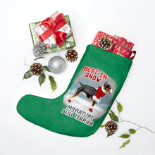 Load image into Gallery viewer, Miniature Bull Terrier Best In Snow Christmas Stockings