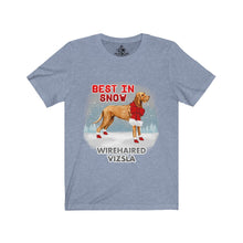 Load image into Gallery viewer, Wirehaired Vizsla Best In Snow Unisex Jersey Short Sleeve Tee