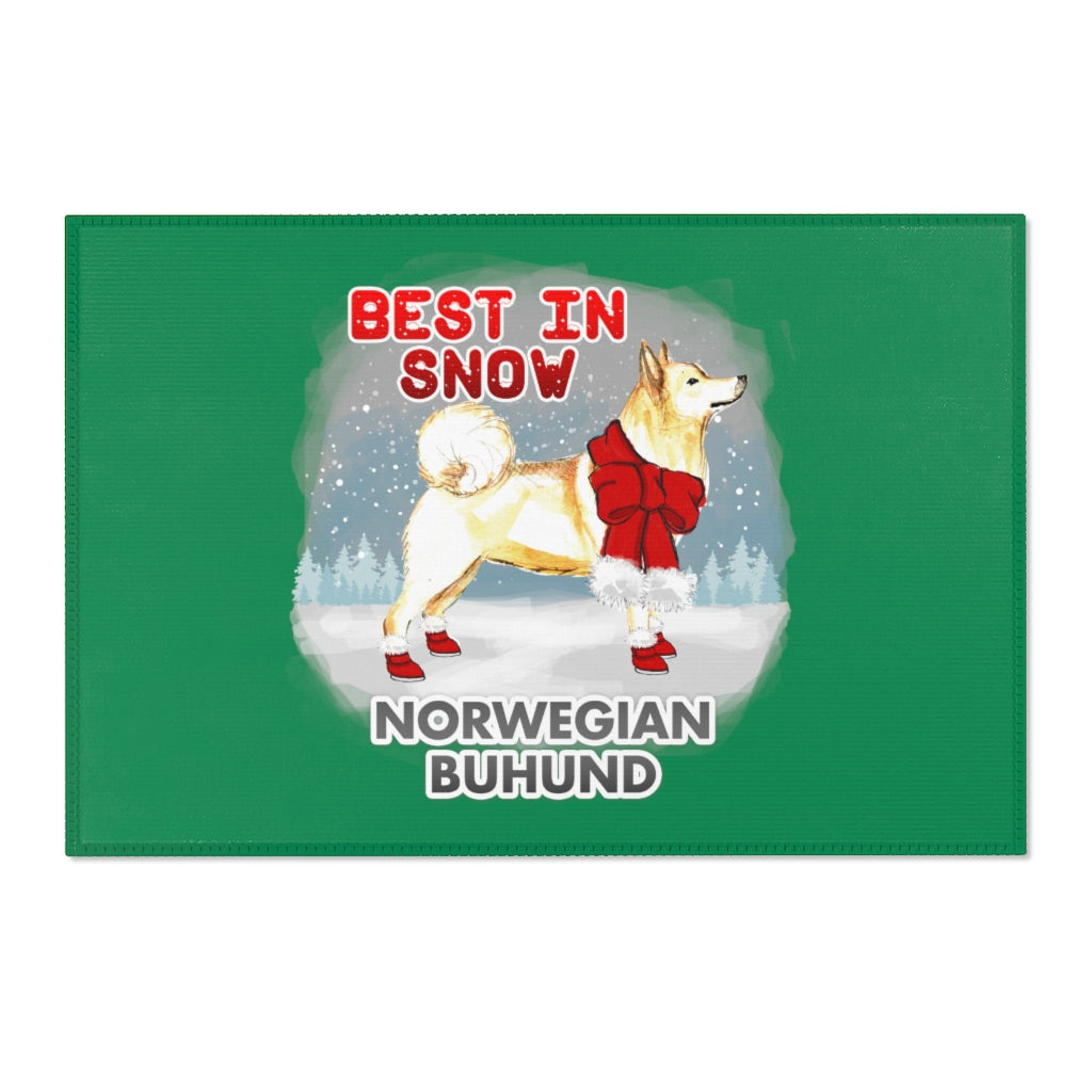 Norwegian Buhund Best In Snow Area Rug