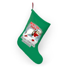 Load image into Gallery viewer, Polish Lowland Sheepdog Best In Snow Christmas Stockings