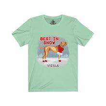 Load image into Gallery viewer, Vizsla Best In Snow Unisex Jersey Short Sleeve Tee