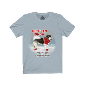 Finnish Lapphund Best In Snow Unisex Jersey Short Sleeve Tee