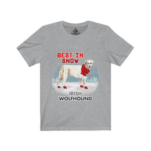 Load image into Gallery viewer, Irish Wolfhound Best In Snow Unisex Jersey Short Sleeve Tee