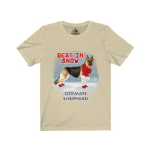 Load image into Gallery viewer, German Shepherd Best In Snow Unisex Jersey Short Sleeve Tee