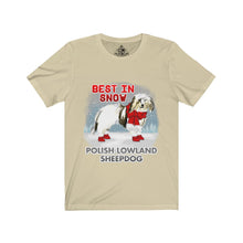 Load image into Gallery viewer, Polish Lowland Sheepdog Best In Snow Unisex Jersey Short Sleeve Tee