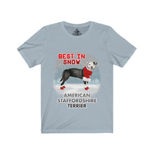 Load image into Gallery viewer, American Staffordshire Terrier Best In Snow Unisex Jersey Short Sleeve Tee