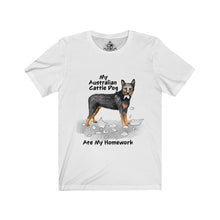 Load image into Gallery viewer, My Australian Cattle Dog Ate My Homework Unisex Jersey Short Sleeve Tee