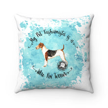 Load image into Gallery viewer, Wire Fox Terrier Pet Fashionista Square Pillow