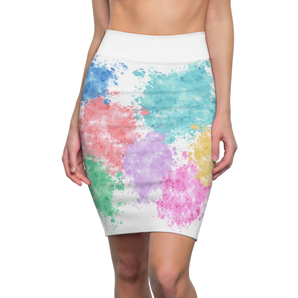 Multi-Color Splash Pet Fashionista Pencil Skirt