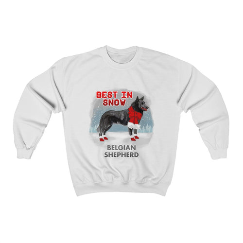 Belgian Shepherd Best In Snow Heavy Blend™ Crewneck Sweatshirt