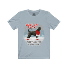 Load image into Gallery viewer, Portuguese Water Dog Best In Snow Unisex Jersey Short Sleeve Tee