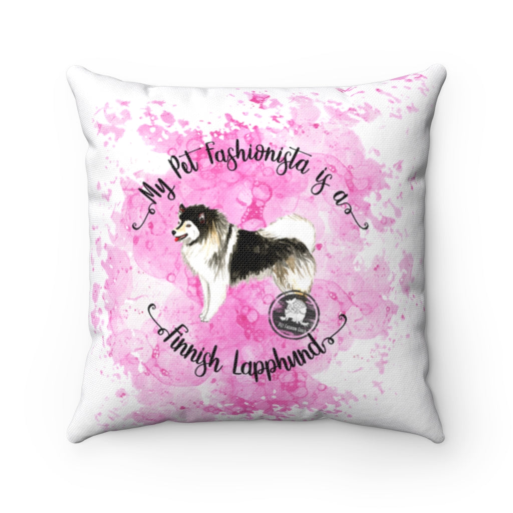 Finnish Lapphund Pet Fashionista Square Pillow