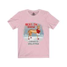 Load image into Gallery viewer, Cirneco Dell'Etna Best In Snow Unisex Jersey Short Sleeve Tee