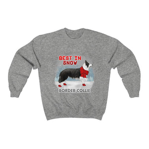 Border Collie Best In Snow Heavy Blend™ Crewneck Sweatshirt