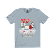 Load image into Gallery viewer, Long Haired Chihuahua Best In Snow Unisex Jersey Short Sleeve Tee
