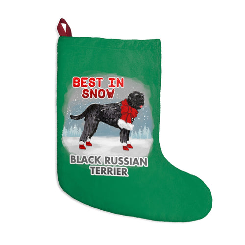 Black Russian Terrier Best In Snow Christmas Stockings