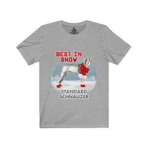 Standard Schnauzer Best In Snow Unisex Jersey Short Sleeve Tee