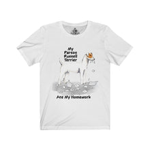 Load image into Gallery viewer, My Parson Russell Terrier Ate My Homework Unisex Jersey Short Sleeve Tee