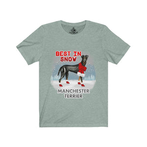 Manchester Terrier Best In Snow Unisex Jersey Short Sleeve Tee