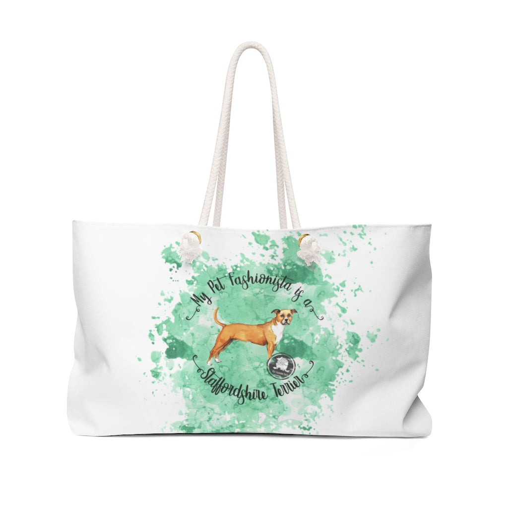 Staffordshire Terrier Pet Fashionista Weekender Bag