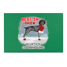 Load image into Gallery viewer, Bluetick Coonhound Best In Snow Area Rug