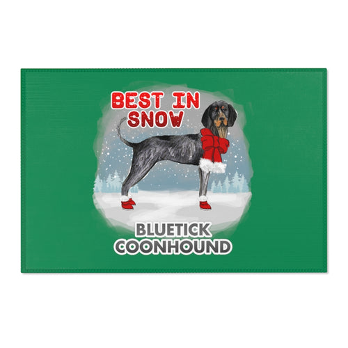 Bluetick Coonhound Best In Snow Area Rug