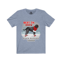 Load image into Gallery viewer, Black Russian Terrier Best In Snow Unisex Jersey Short Sleeve Tee