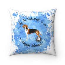 Load image into Gallery viewer, English Foxhound Pet Fashionista Square Pillow