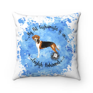 English Foxhound Pet Fashionista Square Pillow