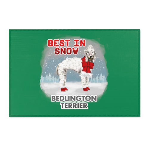 Bedlington Terrier Best In Snow Area Rug