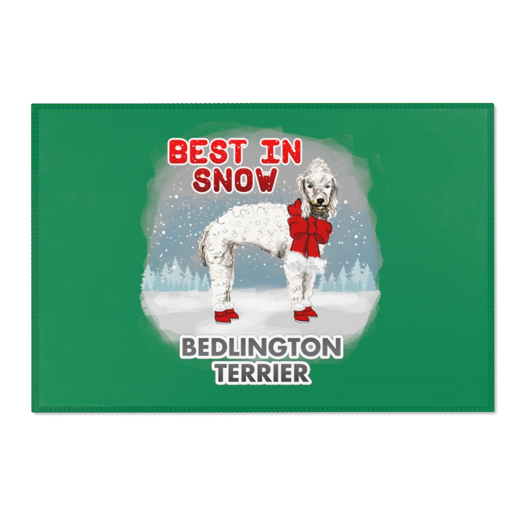 Bedlington Terrier Best In Snow Area Rug