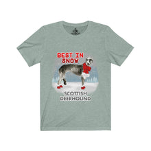 Load image into Gallery viewer, Scottish Deerhound Best In Snow Unisex Jersey Short Sleeve Tee