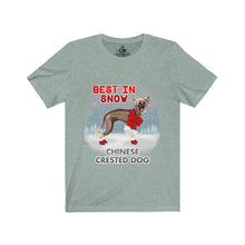 Load image into Gallery viewer, Chinese Crested Best In Snow Unisex Jersey Short Sleeve Tee