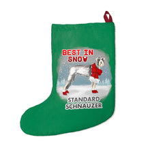 Load image into Gallery viewer, Standard Schnauzer Best In Snow Christmas Stockings