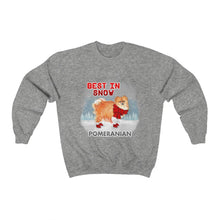 Load image into Gallery viewer, Pomeranian Best In Snow Heavy Blend™ Crewneck Sweatshirt
