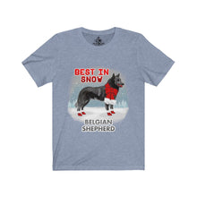 Load image into Gallery viewer, Belgian Shepherd Best In Snow Unisex Jersey Short Sleeve Tee